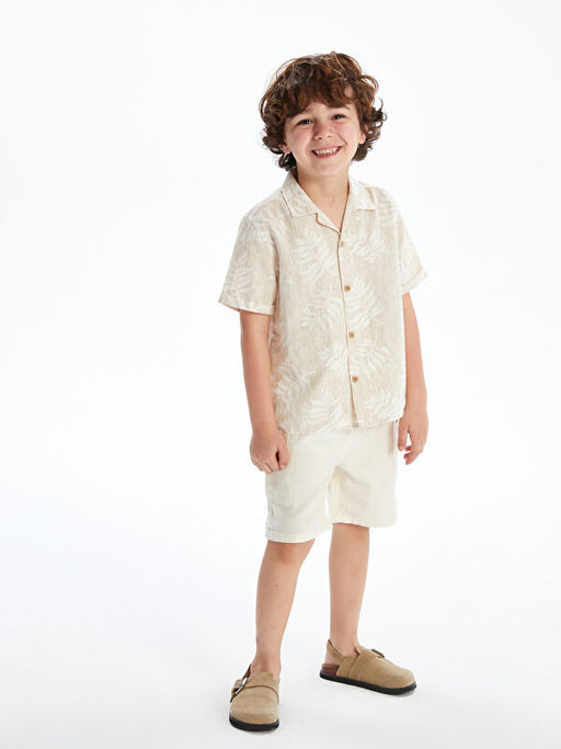 Resort Yaka Bask?l? Erkek ?ocuk G?mlek