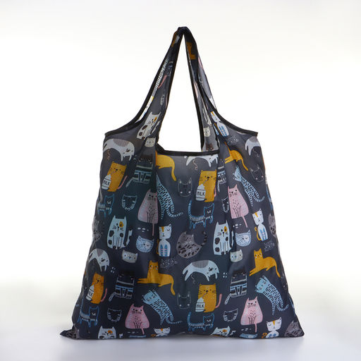 Цена за 2 шт. Сумка хозяйственная без застёжки, складная, цвет чёрный