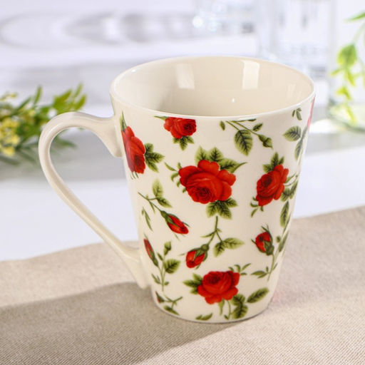 Кружка фарфоровая Доляна Цветочный принт, 260 мл фото 2