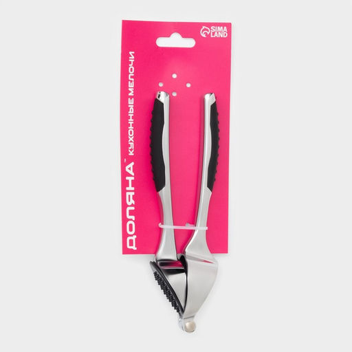 Пресс для чеснока Доляна Shapes, 17×4.7×3.2 см, рабочая часть 4×3 см, нержавеющая сталь, серебристый