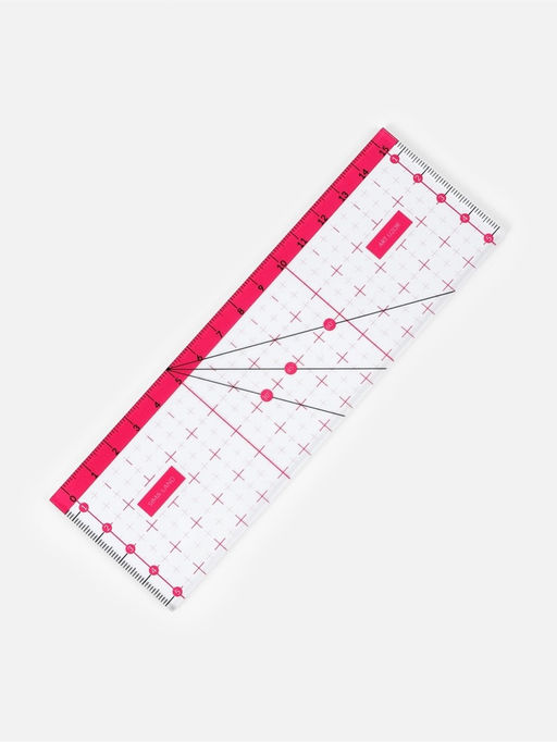 Цена за 2 шт. Линейка для квилтинга и пэчворка, 15×5 см, розовая