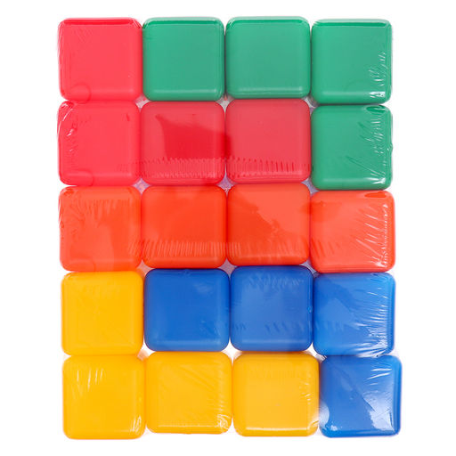 Кубики детские, пластиковые, цветные, 20 штук, 4×4 см