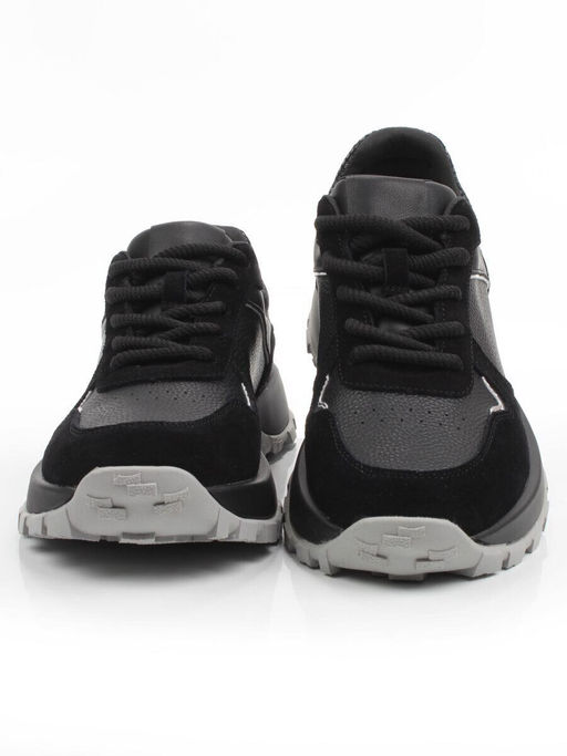 03-A104-1 BLACK Кроссовки женские (натуральная кожа, натуральная замша)