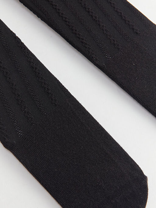 Kendinden Desenli K?z ?ocuk K?lotlu ?orap 2li