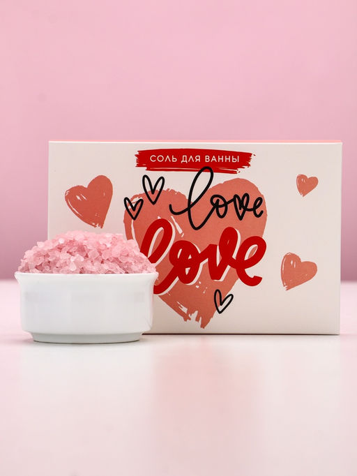 Соль для ванны Love, 100 г, аромат клубники, Чистое счастье