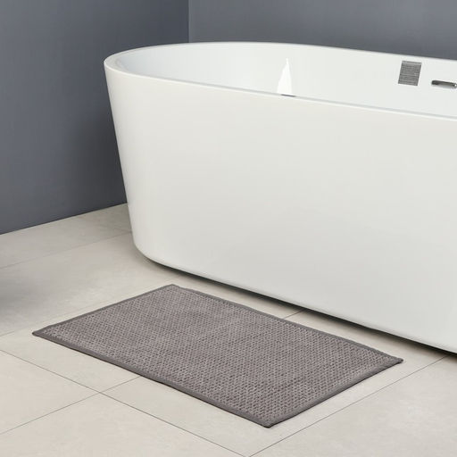Коврик для ванной и туалета SAVANNA, полиэстер, 80?50 см, серый  фото 5