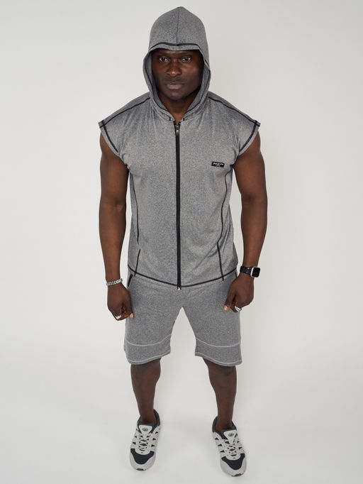 Спортивный костюм летний мужской серого цвета 22610Sr