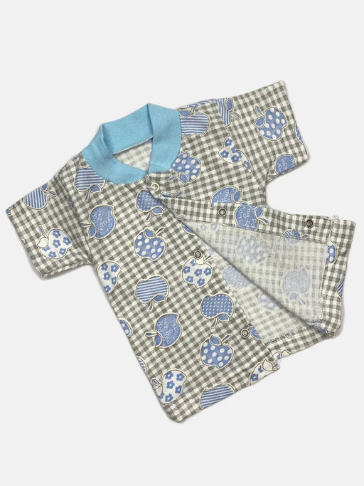 Кофта супрем с коротким рукавом, арт.C-KF125-SU, голубой яблоки - Мамин малыш фото 4