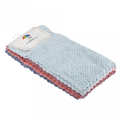 Салфетка для уборки 30х30см "Блеск", микрофибра, набор 5шт (Китай)