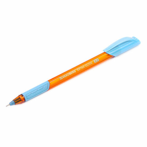 Цена за 3шт. Ручка шариковая масляная с грипом BRAUBERG "Extra Glide GT Sky Blue", СВЕТЛО-СИНЯЯ, игольчатый узел 0,7 мм, линия письма 0,35 мм