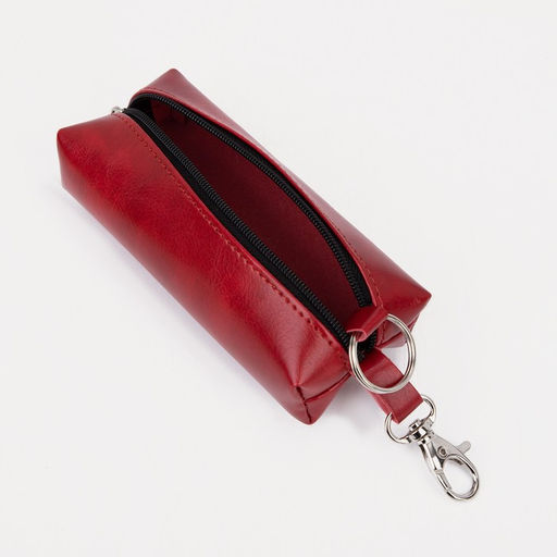 Ключница на молнии, длина 13 см, кольцо, карабин, цвет красный - Simaland фото 2