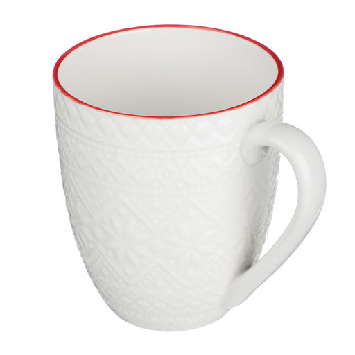 MILLIMI Кружка 380 мл Рельеф, БЕЛАЯ.,фарфор подар. уп., арт.820-684