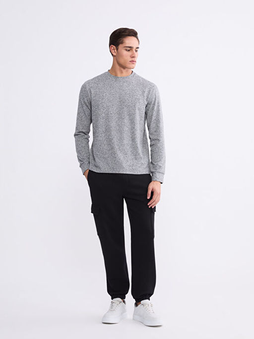 Bisiklet Yaka Erkek Sweatshirt