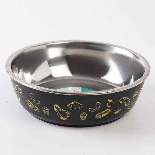 Миска металлическая для собаки Стейк, 450 мл, 14х4.5 см - Пушистое счастье фото 3