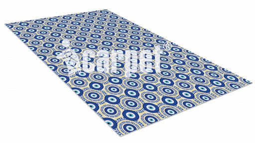 Коврик вырезной icarpet PRINT антискользящий (145) "От сглаза" 200х300 ультрамариновый с белым S