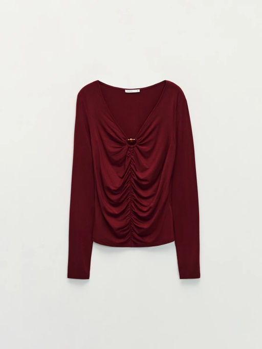 Облегающий лонгслив из модала / Zarina фото 7