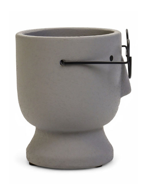 Декоративный горшок для цветов «Который выжил», 550, мл, 12×10×10 см, керамический, серый