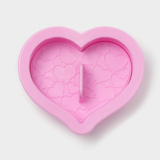 Печати для теста и мастики Доляна Сердечки, пластик, набор 6 предметов: пресс, печать 5 шт., розовые  фото 3