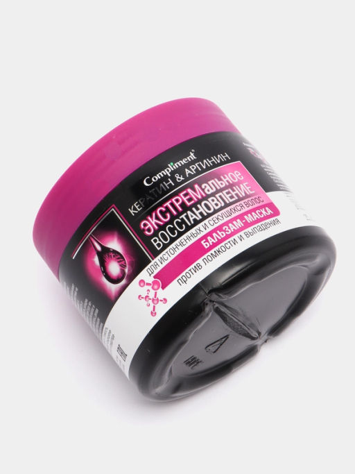 COMPLIMENT д/волос бальзам-маска д/истонченных и секущихся 300мл "Кератин&Аргинин" Экстр.восст-ние