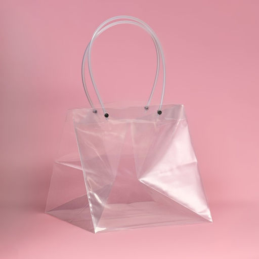 Пакет подарочный с квадратным дном, прозрачный, 25×25×25 см