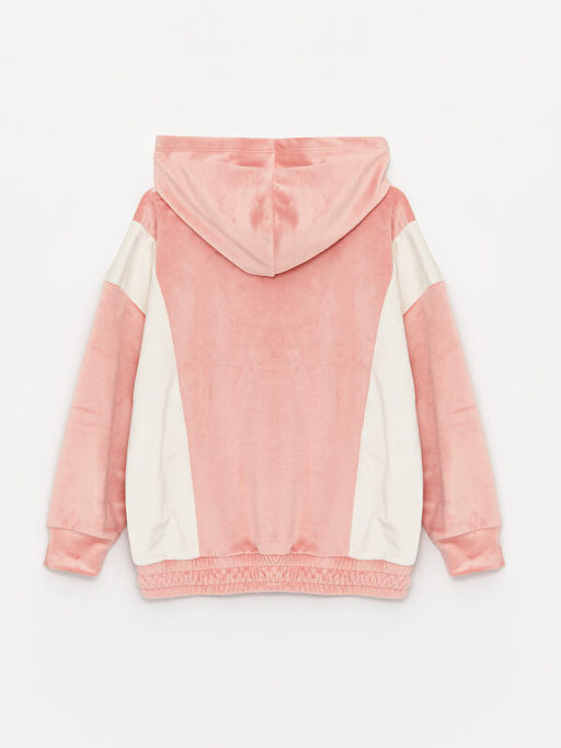 Nak??l? Uzun Kollu Kadife K?z ?ocuk Hoodie - Waikiki фото 2