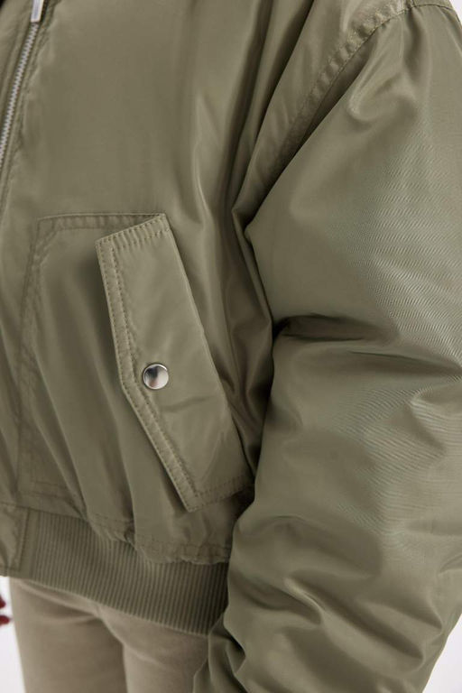 Пуховик со съемным капюшоном для девочек - Defacto фото 9