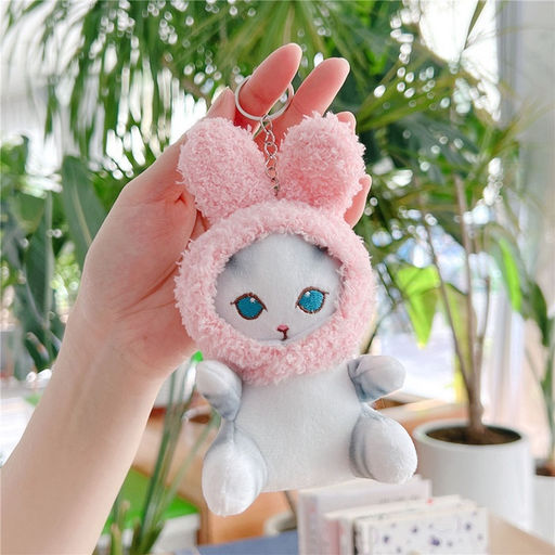 Мягкая игрушка Котик, в костюме зайки, на брелоке, 11 см, цвет МИКС - Simaland фото 6
