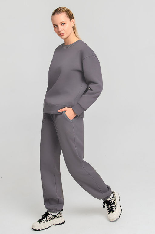 Арт. 2909 Костюм женский с начесом 44-52 (5 шт) Цвет:верх-серый, низ-серый - Калинка фото 7
