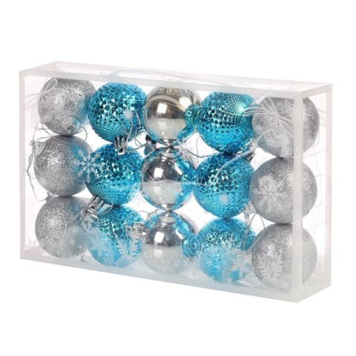Елочные шары 15 штук 5 см / B-2585 /уп 96/ серебр голубой - Галеонтрейд фото 4