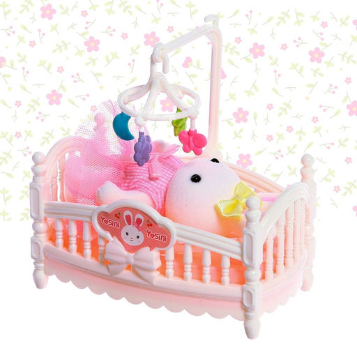 Набор игровой «Зайчик» с кроваткой, с аксессуарами, МИКС