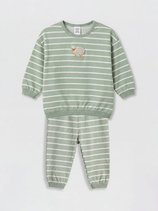 Nak?? Detayl? Erkek Bebek Sweatshirt ve E?ofman Alt?