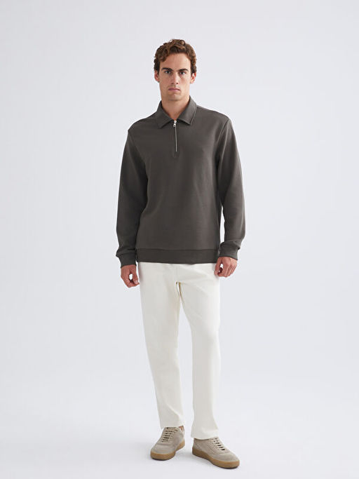 Polo Yaka Erkek Sweatshirt