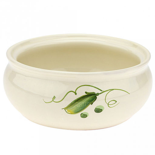 Пельменница керамическая "Малая" 1,25л, д19см, h12см, "Горошек", с крышкой (Россия)