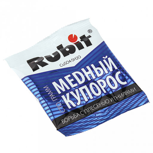 Средство для обработки древесины "Медный купорос" 100гр порошок, в пакете, Рубит (Россия)