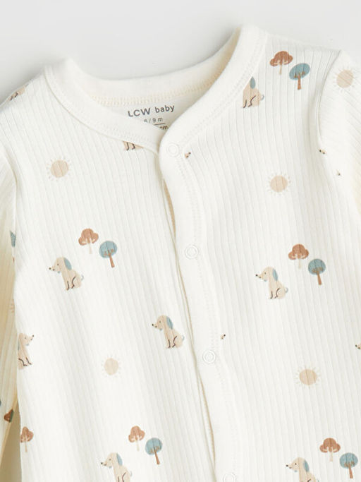 V Yaka Bask?l? Erkek Bebek Hastane ??k?? Seti