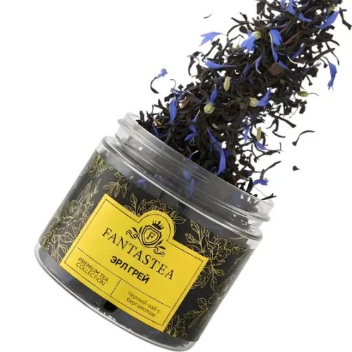 Fantastea Эрл Грей Голубой Цветок (упаковка 12 банок по 40гр)  фото 2