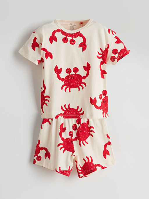 Bask?l? Erkek ?ocuk ?ortlu Pijama Tak?m?