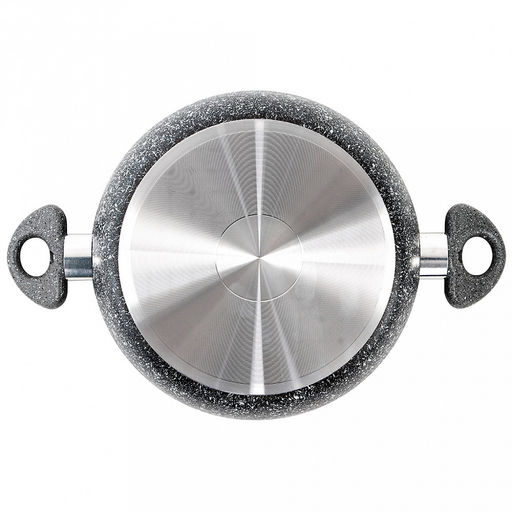 Жаровня с антипригарным покрытием д28см Stone Pan, h6,7см, s0,3см, ручки из термостойкого пластика, усиленное минералами покрытие (Россия) - Домашняя мода фото 3