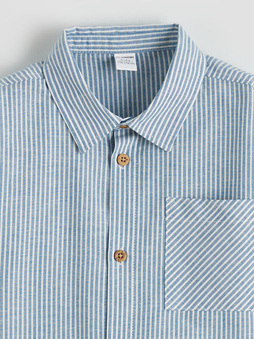 ?izgili Keten Kar???ml? Erkek ?ocuk G?mlek