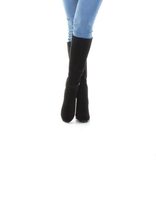 02-A362-15BM-2 BLACK Сапоги женские (натуральная замша, натуральный мех (еврозима)) - Фабричный китай фото 2