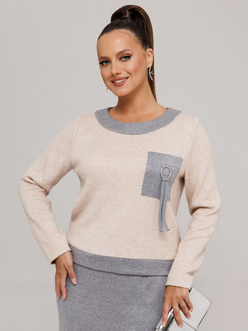 Костюм Galean Style 993 серый с бежем  фото 2