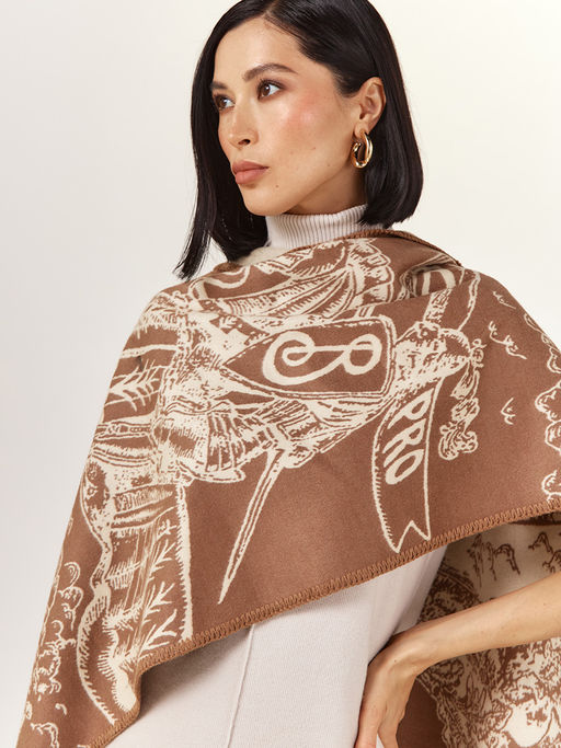 в составе ШЕРСТЬ  и КАШЕМИР Большой, мягкий, теплый  двусторонний палантин - Tantino фото 5