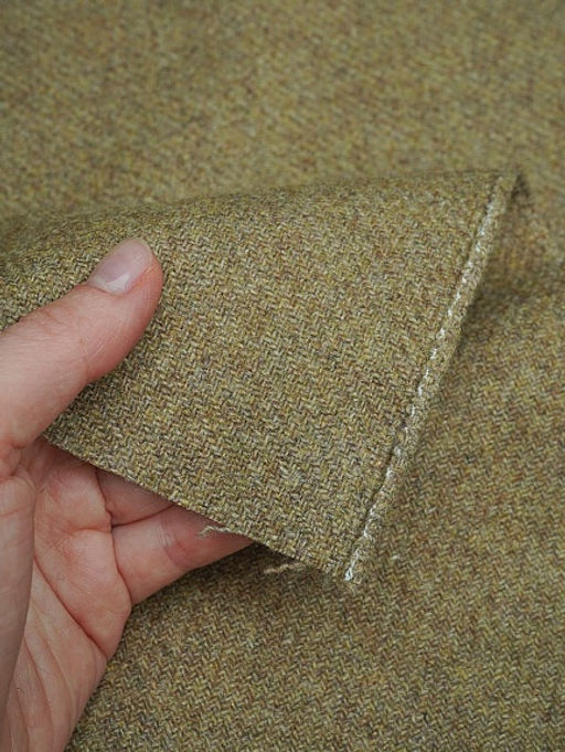 Шерсть пальтово-костюмная Твид цв.Оливково-песочный, ш.1.5м, шерсть-50%, п/э-50%, 370гр/м.кв - Купава фото 3