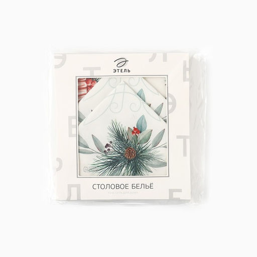 Набор новогодний New Years treat: скатерть 150?220 см +/-3 см с ВГМО, салфетка 40?40 см-12 шт., 100% хлопок
