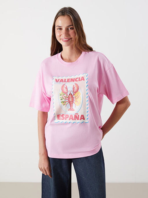 Valencia Bask?l? Oversize Kad?n Ti??rt