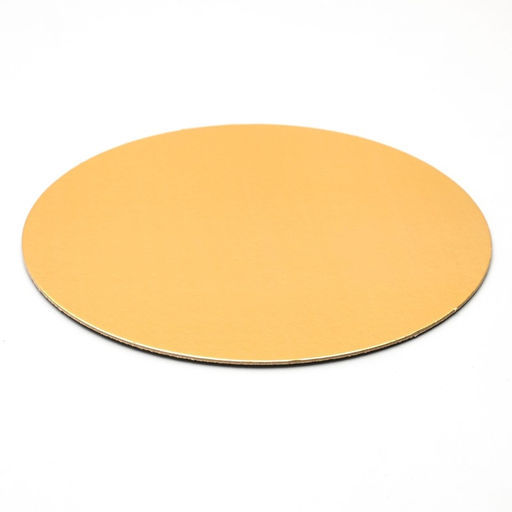 Цена за 20 шт. Подложка кондитерская для торта, круглая, золото - белый, 20 см, 1.5 мм