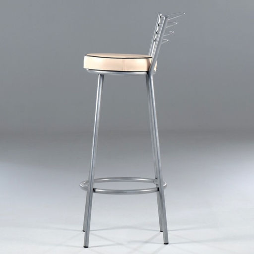 Стул барный «Клик Мебель. Бари премиум», искусственная кожа, цвет серебристый металлик/молочный