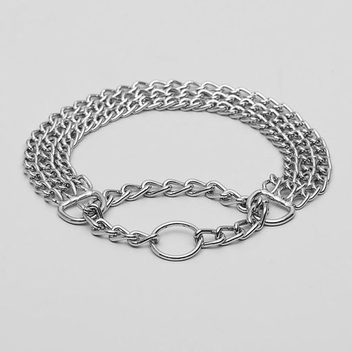 Ошейник - полуудавка металлический трехрядный, 40 см, толщина проволоки 2 мм - Пижон фото 2