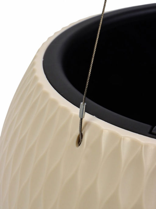 Кашпо для цветов Жемчужина, 7 л, d=36 см, h=22 см, пластик, со вставкой, подвесное, бежевое - Simaland фото 2