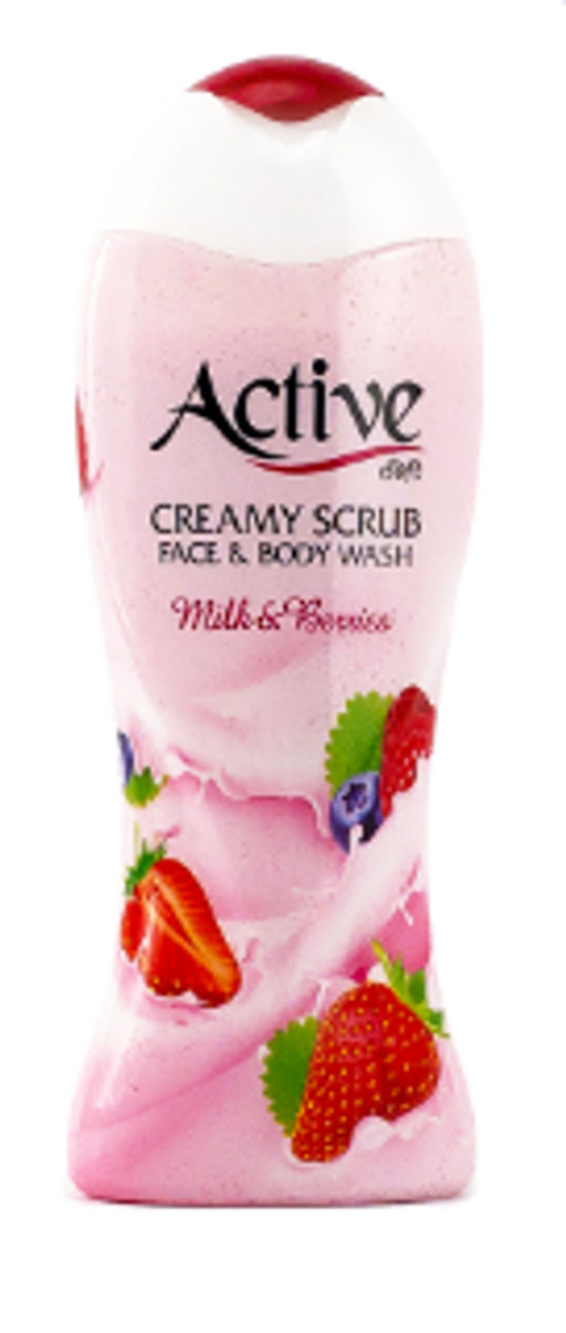 ACTIVE ИРАН гель-скраб кремовый д/душа 400мл "Клубника со сливками"